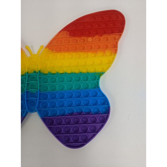 Rainbow Butterfly Pop Fidget Toy Silicone 18" Large Size For Kids And Adult - Picture 5 of 6